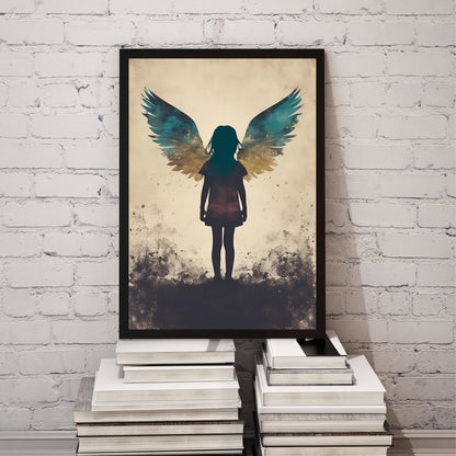 Little Girl with wings Inspirational Wall Art for Hope and Strength