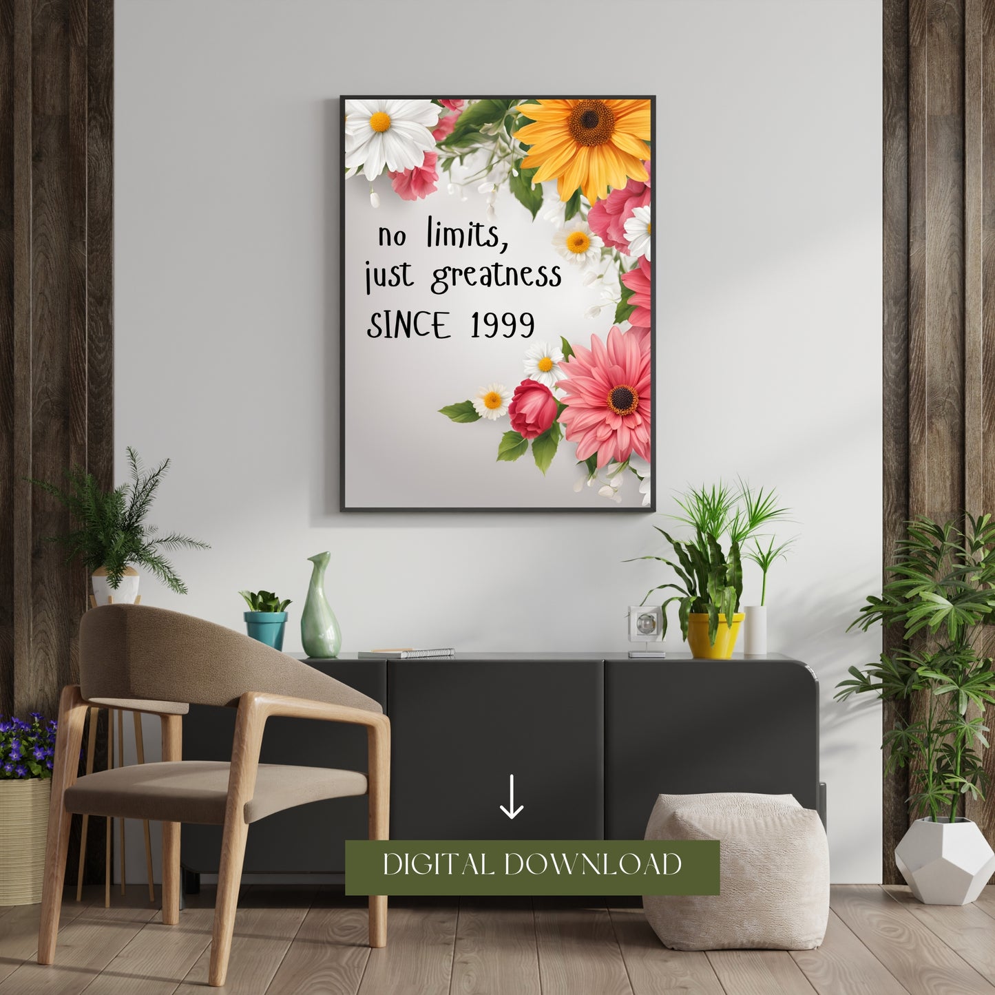 No Limits, Just Greatness Since 1999 birthday present – Inspirational Wall Art for People born in 1999