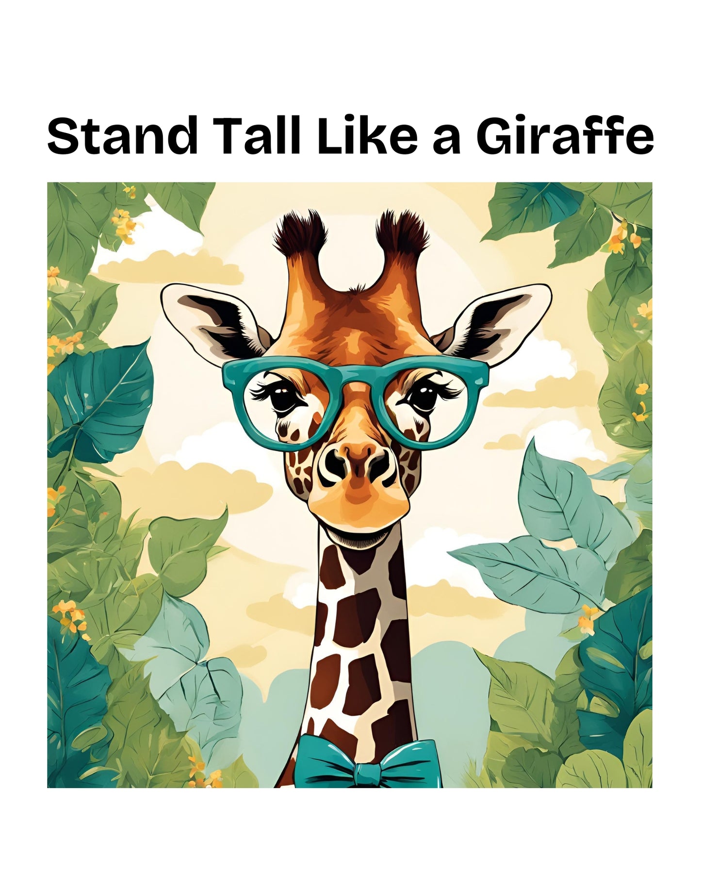 Cool Positive Affirmation print, Kid's Poster, Funny Self-confidence Affirmations Poster, Affirmation Wall Art, Giraffe Lover wall art Print Stand Tall Like a Giraffe